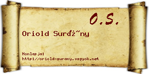 Oriold Surány névjegykártya